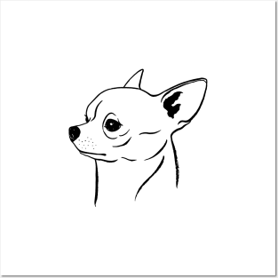 Chihuahua (Black and White) Posters and Art